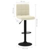 vidaXL Baro taburetė, kreminės spalvos, aksomas