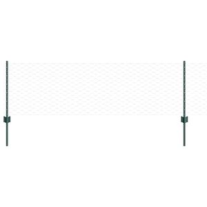 vidaXL Hexagonal Fence with Post 50 x 0,6 m PVC dengtas plienas Žalia
