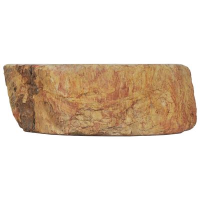 vidaXL Kriauklė, kreminės spalvos, 45x35x15cm, iškastinis akmuo