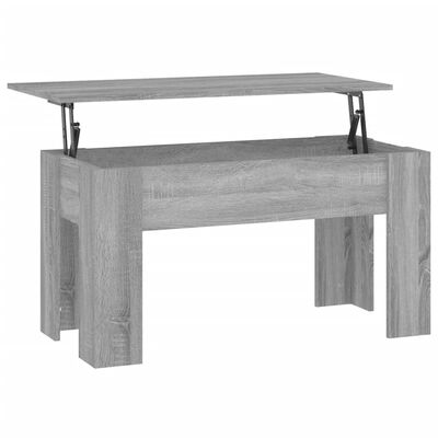 vidaXL Kavos staliukas, pilkas ąžuolo, 101x49x52cm, apdirbta mediena