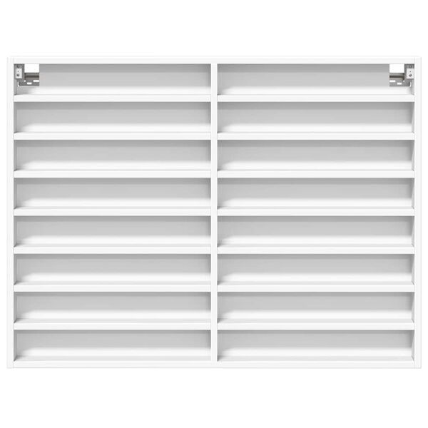 vidaXL Vitrininė spintelė, balta, 100x8,5x75cm, apdirbta mediena