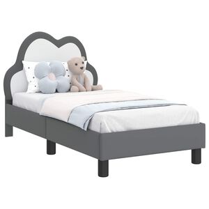 vidaXL Vaiki&scaron;ka Lovo Rėmas su Galvūgaliu &Scaron;viesiai pilka 70 x 140 cm PU