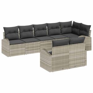 vidaXL Sodo Sofų Rinkinys &Scaron;viesiai pilka 55 x 55 x 37 cm poliratanas