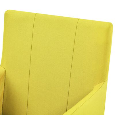 vidaXL Valgomojo kėdės su porankiais, 2vnt., geltonos, audinys