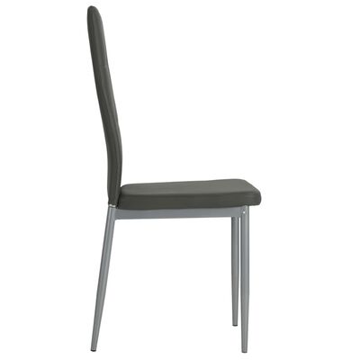 vidaXL Valgomojo kėdės, 4vnt., pilkos spalvos, dirbtinė oda