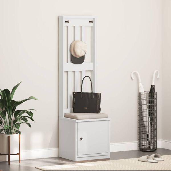 vidaXL salės medis "SANDNES" baltas 45x40x159,5 pušies masyvo