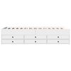 vidaXL Ku&scaron;etė su stalčiais be čiužinio, balta, 90x200 cm