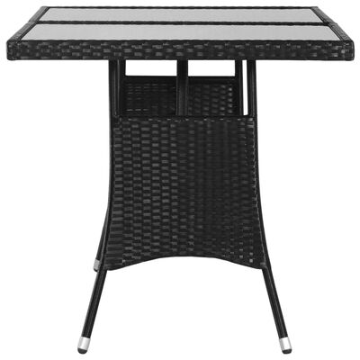 vidaXL Sodo stalas, juodas, 140x80x74cm, poliratanas