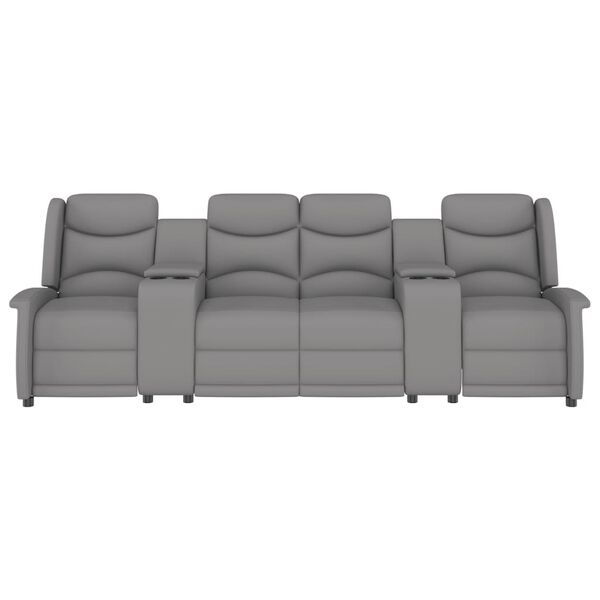 vidaXL Keturvietis atlošiamas masažinis krėslas, šviesiai pilkas