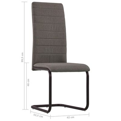 vidaXL Gembinės valgomojo kėdės, 2 vnt., taupe spalvos, audinys