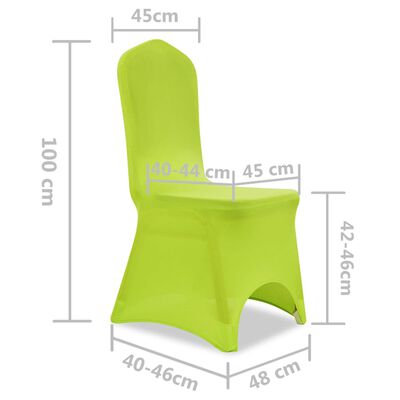vidaXL Tamprūs užvalkalai kėdėms, 6 vnt., Žalios spalvos