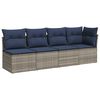 vidaXL Sodo sofa su pagalve Pilka 227 x 62 x 69 cm poliratanas