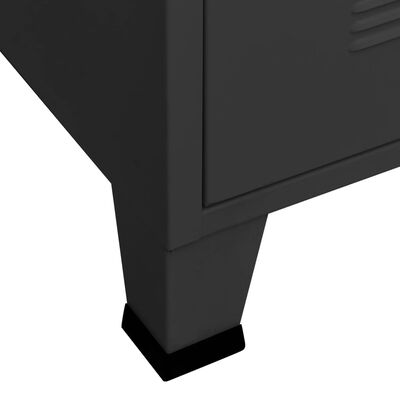 vidaXL Drabužių spinta, juodos spalvos, 90x50x180cm, metalas