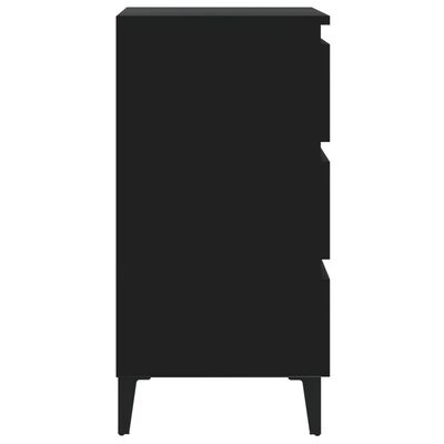 vidaXL Naktinės spintelės su kojelėmis, 2vnt., juodos, 40x35x69cm