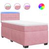 vidaXL Lova su spyruoklėmis ir čiužiniu, rožinė, 100x200 cm, aksomas