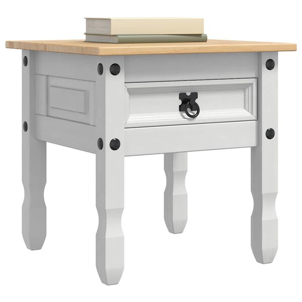 vidaXL Žurnalinis staliukas su stalčių Corona Balta 50 x 50 x 50 cm