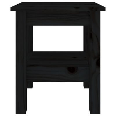 vidaXL Kavos staliukas, juodas, 35x35x40cm, pušies medienos masyvas