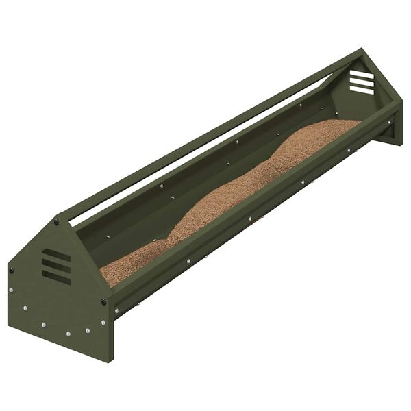 vidaXL Vištų šėrimo iškas Alyvuogių žalia 108 x 20,5 x 20 cm