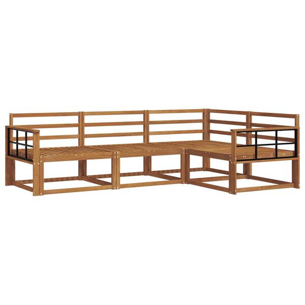 vidaXL Lauko sofos komplektas 4 pcs Natūrali Kietos akacijos mediena
