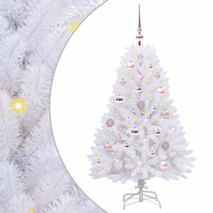 vidaXL Dirbtinė Sulankstoma Kalėdų Eglutė Balta 120 cm PVC ir plienas