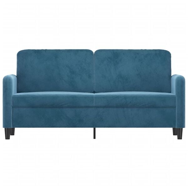 vidaXL Dvivietė sofa, mėlynos spalvos, 140cm, aksomas