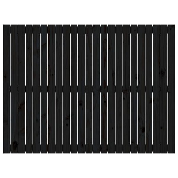 vidaXL Sieninis galvūgalis, juodas, 146,5x3x110cm, pu&scaron;ies masyvas