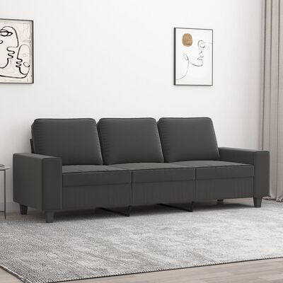 vidaXL Trivietė sofa, tamsiai pilka, 180cm, mikropluošto audinys