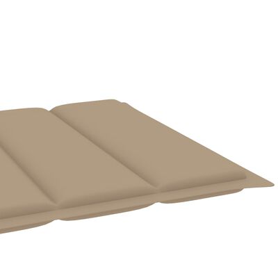 vidaXL Saulės gultas su smėlio spalvos čiužiniu, tikmedžio masyvas