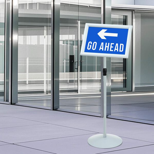 vidaXL Pedestalo plakato stovas Sidabro 33 x 33 x 126 cm