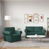 vidaXL Sofa 2 pcs Tamsiai žalia 155 x 82 x 80 cm audinys