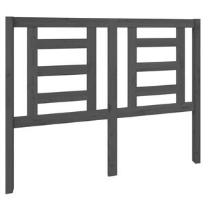 vidaXL Lovos galvūgalis, pilkas, 126x4x100cm, pu&scaron;ies medienos masyvas