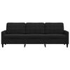vidaXL Trivietė sofa, juodos spalvos, 210cm, aksomas