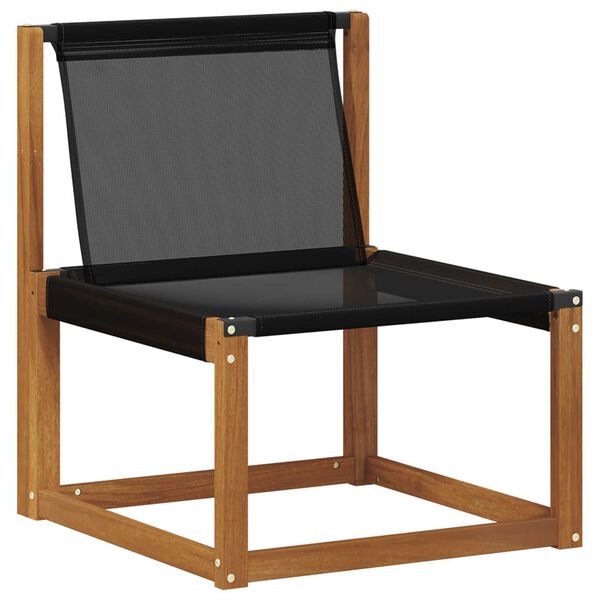 vidaXL Lauko sofos komplektas su pagalve 3 pcs Natūrali ir juoda