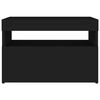 vidaXL Naktinė spintelė su LED, juodos spalvos, 60x35x40cm, mediena