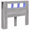 vidaXL LED galvūgalis, pilkas ąžuolo, 120x18,5x103,5cm, mediena