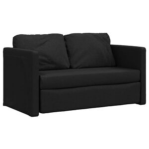 vidaXL Grindų sofa-lova, 2-1, juodos spalvos, 112x174x55cm, audinys
