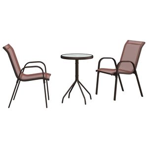 vidaXL Sodo Bistro Rinkinys 3 vnt. Ruda Plienas