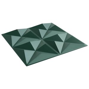 vidaXL Sienų plok&scaron;tės 24 pcs Origami Žalias 50 x 50 cm XPS Putplastis