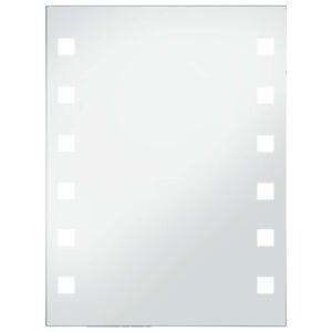 vidaXL Sieninis vonios kambario veidrodis su LED, 60x80cm