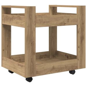 vidaXL Ra&scaron;omojo Stalo Vežimėlis Amatininkų ąžuolas 60 x 45 x 60 cm