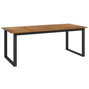 vidaXL Sodo stalas su U formos kojomis, 200x90x75cm, akacijos masyvas