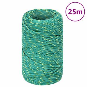 vidaXL Valties virvė, žalios spalvos, 2mm, 25m, polipropilenas