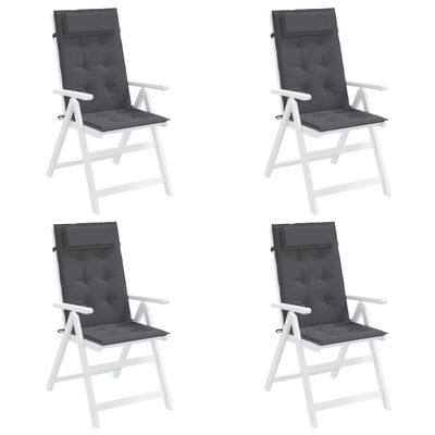 vidaXL Kėdės pagalvėlės, 4vnt., antracito spalvos, oksfordo audinys