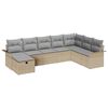 vidaXL Sodo Sofų Rinkinys su pagalve 8 pcs Smėlio Poli ratanas