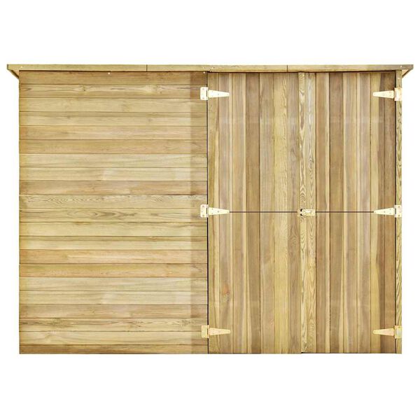 vidaXL Pašiūrė sodo įrankiams, 232x110x170cm, impregnuota pušies med.