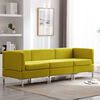 vidaXL Sofos komplektas, 3 dalių, geltonos spalvos, audinys