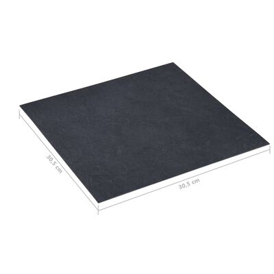 vidaXL Grindų plokštės, juodos, 5,11m², PVC, prilipdomos, marmurinės