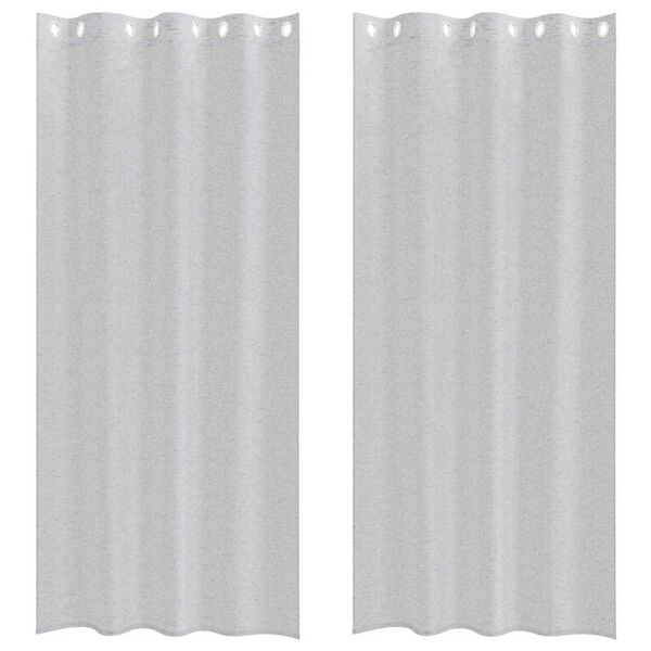 vidaXL Voile Užuolaida 2 pcs Šviesiai pilka 225 x 140 cm Poliesteris