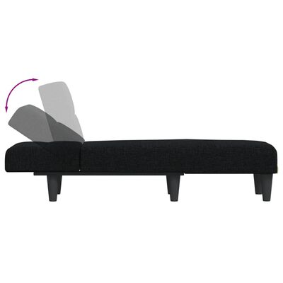 vidaXL Poilsio gultas, juodos spalvos, audinys