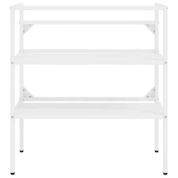 vidaXL Vonios kambario praustuvo rėmas, baltas, 79x38x83cm, geležis